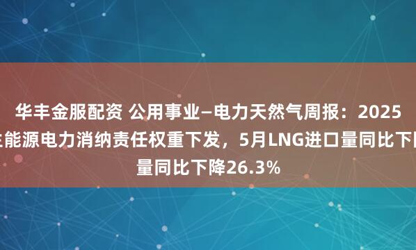 华丰金服配资 公用事业—电力天然气周报：2025年可再生能源电力消纳责任权重下发，5月LNG进口量同比下降26.3%